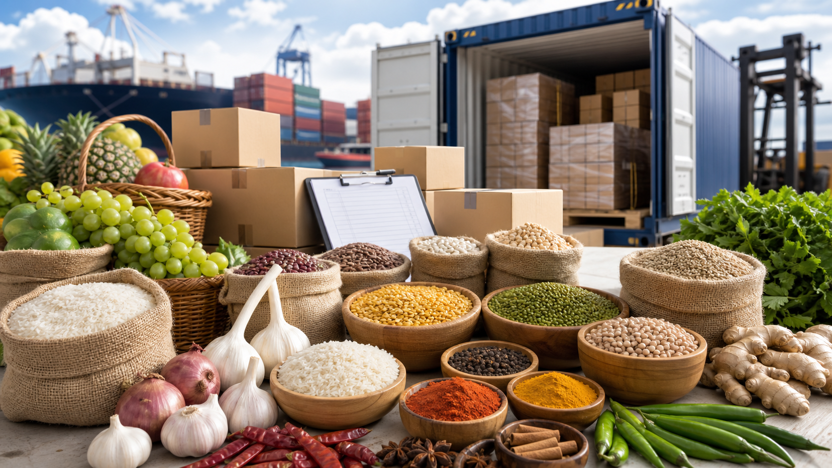 Agricultural products prepared for export shipment